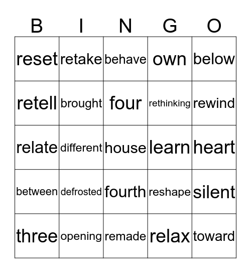 5.2 BINGO Card