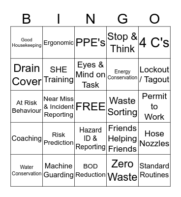 SHE BINGO Card