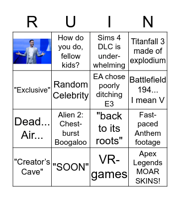 EA Play 2019 Bingo Card