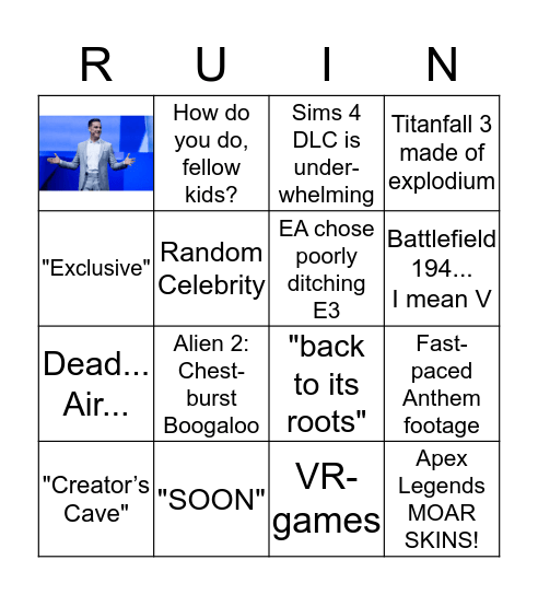 EA Play 2019 Bingo Card