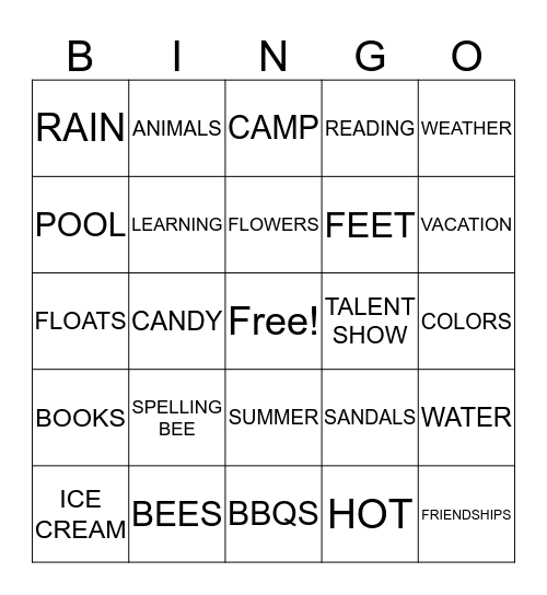 BREAK Bingo Card