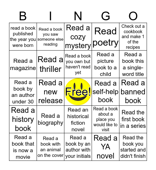 STRASBURG-HEISLER LIBRARY ADULT SUMMER READING  Bingo Card