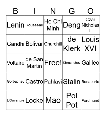 People Bingo Card