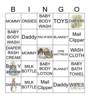 BABY SHOWER Bingo Card