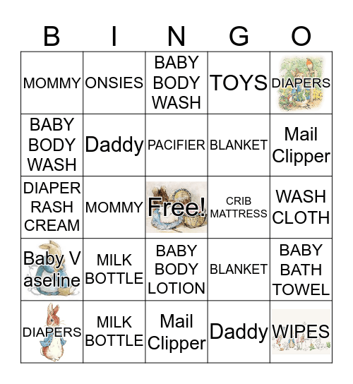 BABY SHOWER Bingo Card