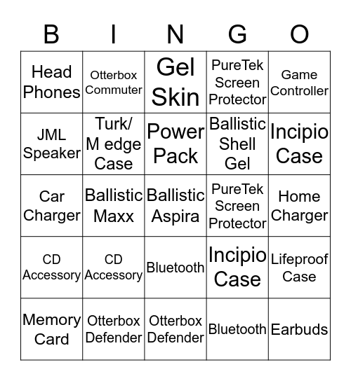 Accessory Bingo Part 2 Bingo Card