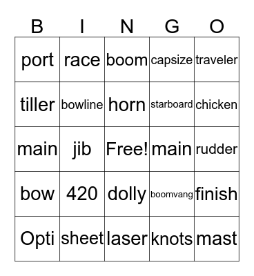Junior Week Bingo Card