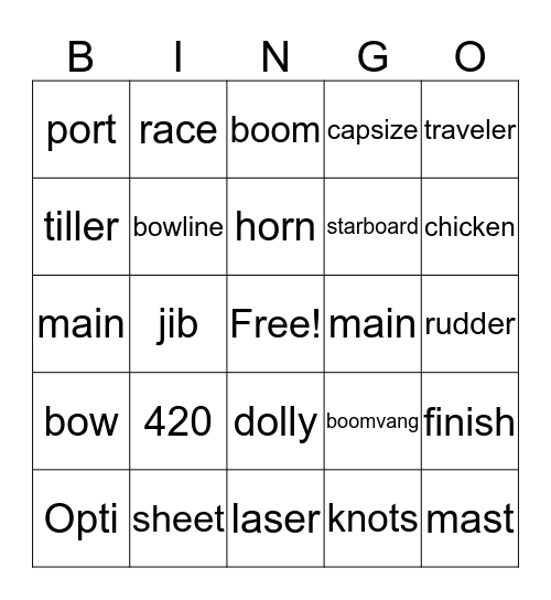 Junior Week Bingo Card
