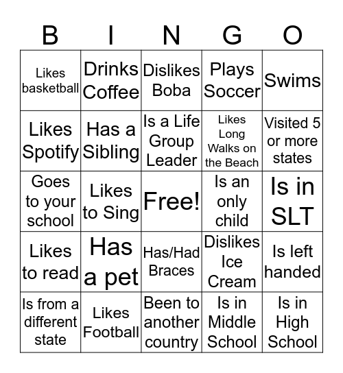 Find Someone who...  Bingo Card