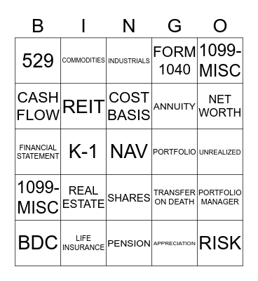 Regatta Capital Group Bingo Card