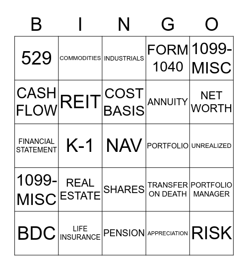 Regatta Capital Group Bingo Card