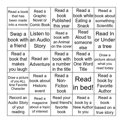 Summer Reading Bingo Card