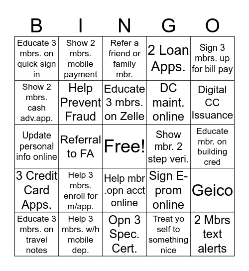 Bingo Your Way to Success!  Bingo Card