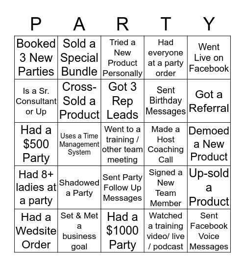 Team Party Cats Bingo Card
