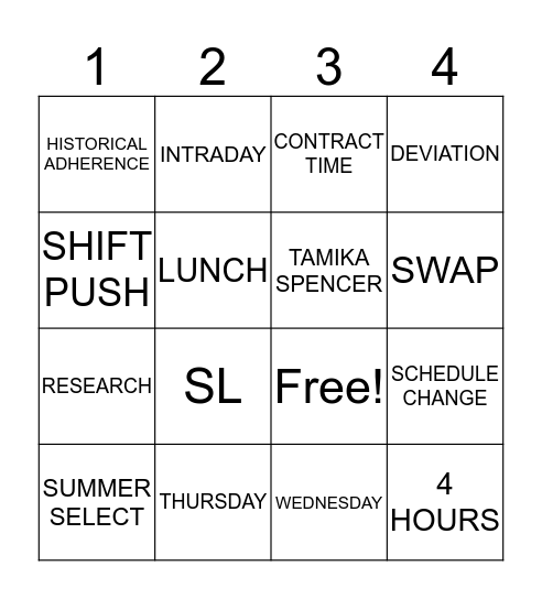 AHS GLOBAL WFM Bingo Card