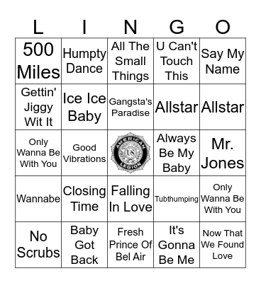 1990's Bingo Card