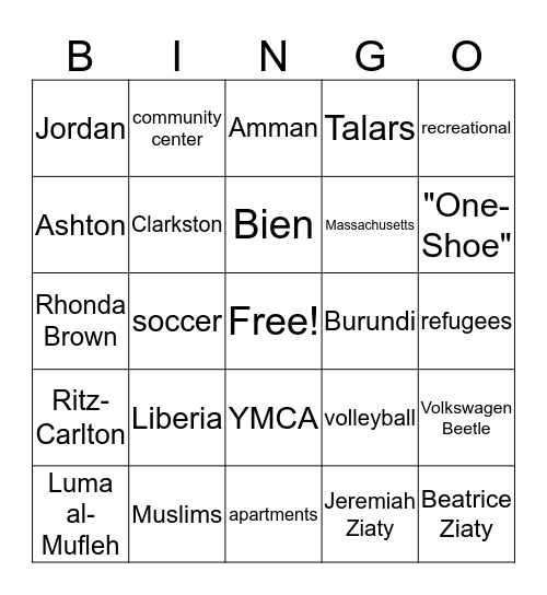 Outcasts United Bingo Card