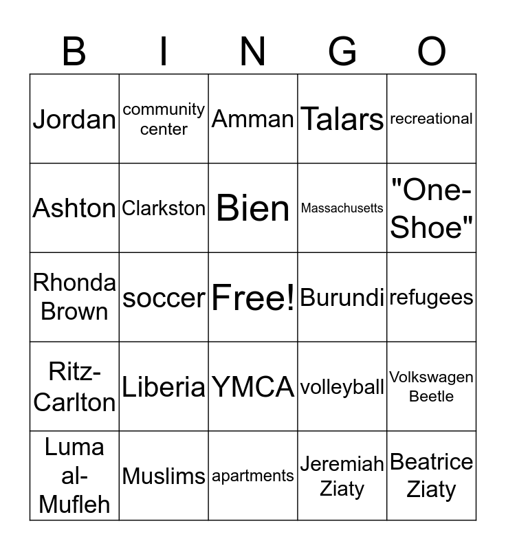 Outcasts United Bingo Card