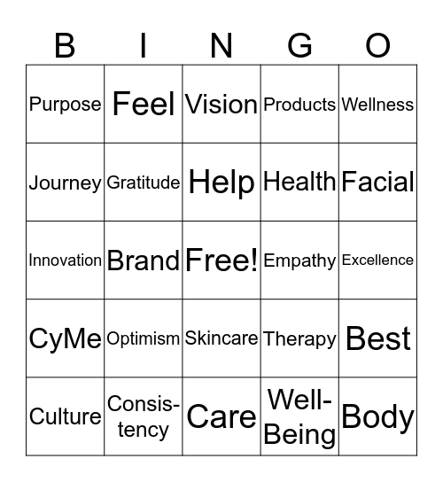 ME Bingo Card