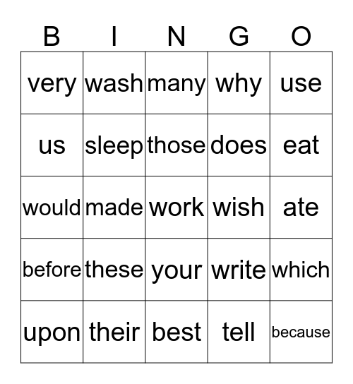 Fantastic 2P Bingo Card