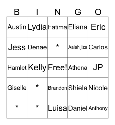 Summer Adventures Bingo Card