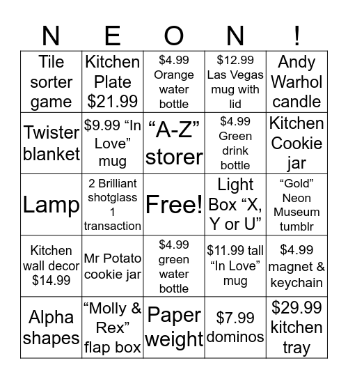 neon bingo lingo
