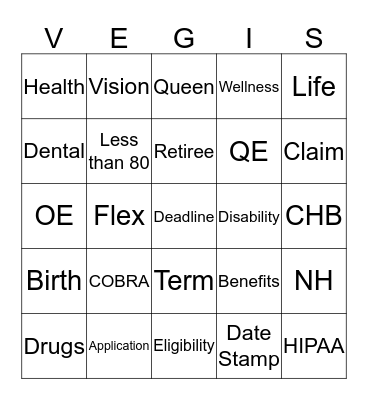VegiS Bingo Card