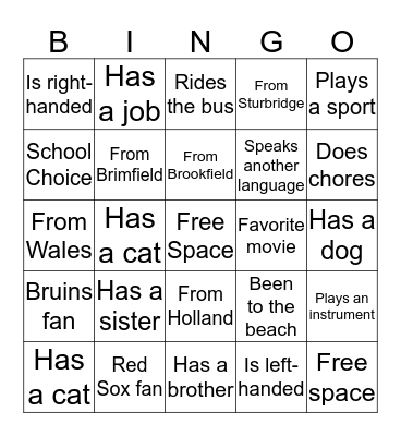 STEP UP DAY! Bingo Card