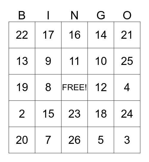 Valentine's Day  Bingo Card