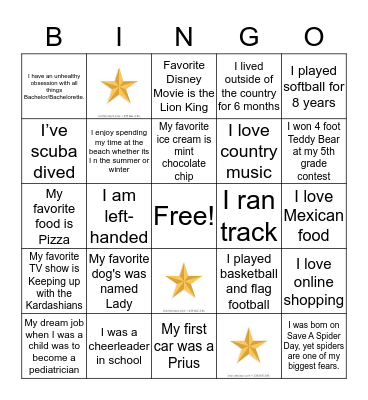 Empire Bingo Card