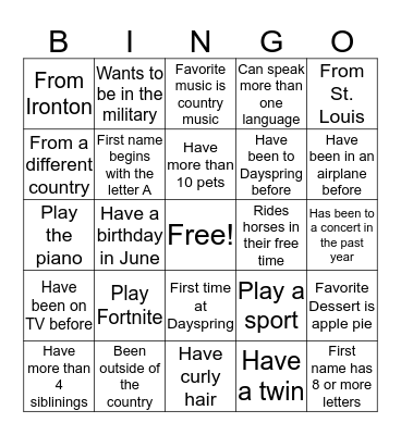 Bingo Card