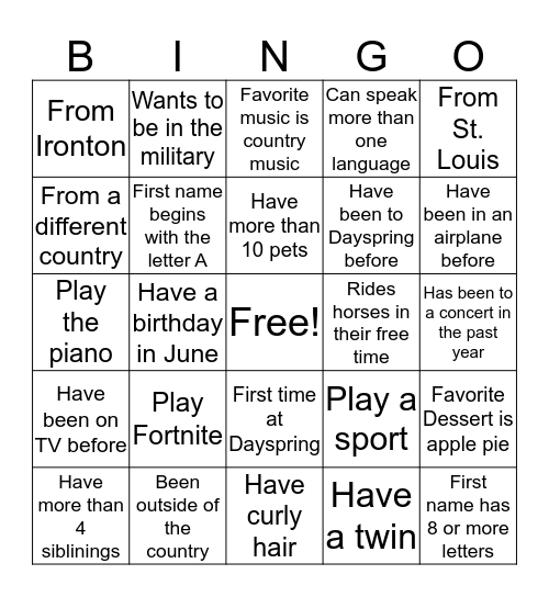 Bingo Card