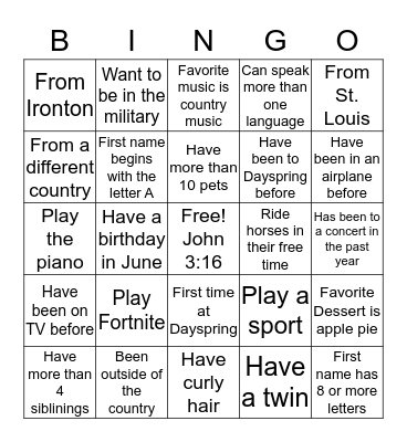 Bingo Card