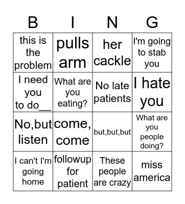 Foster Bingo Card