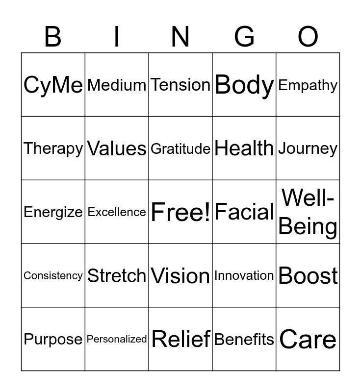 ME Bingo Card