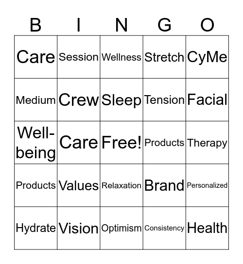 ME Bingo Card