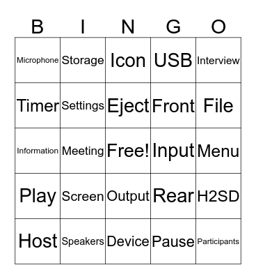 Zoom BIngo Card