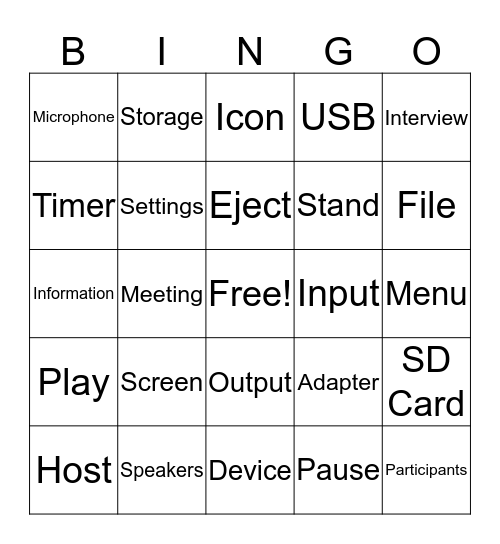Zoom BIngo Card
