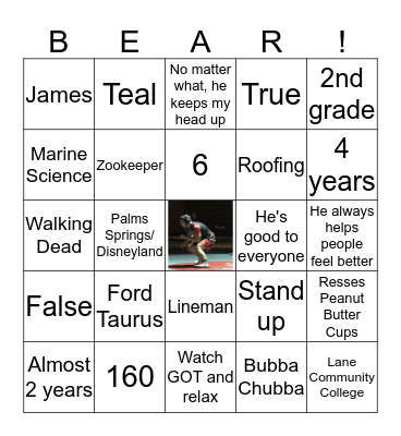 Barrett Bingo Card