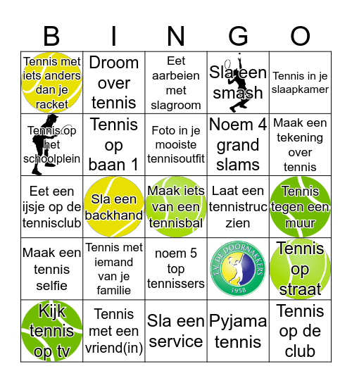 Tennis bingo Card