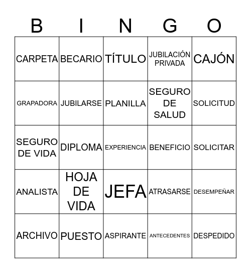 SP4 U1L1 Bingo Card