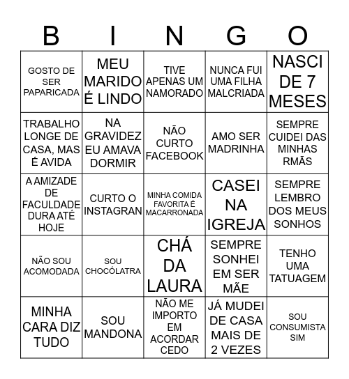 BINGO CULPA MNHA Bingo Card