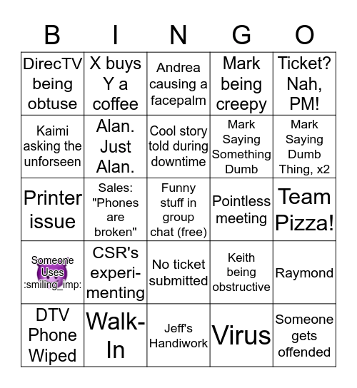 Microcom IT Bingo Card