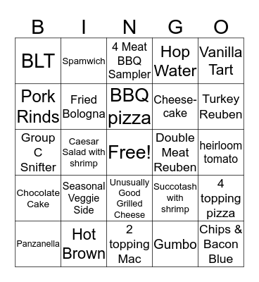 GB BINGO Card