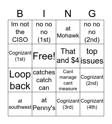 Rod Bingo Card