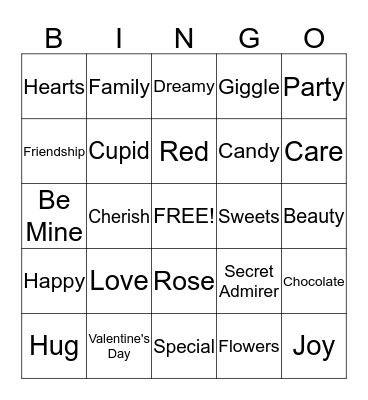 Valentine's Day Bingo Card