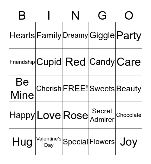 Valentine's Day Bingo Card