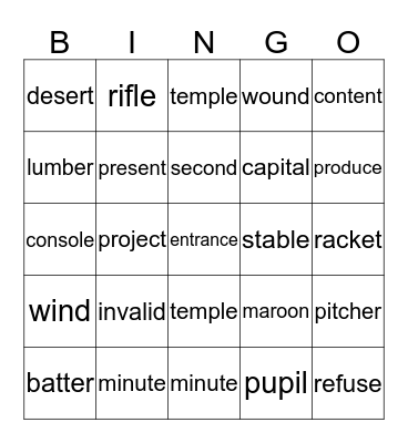 Purple 7 Bingo Card