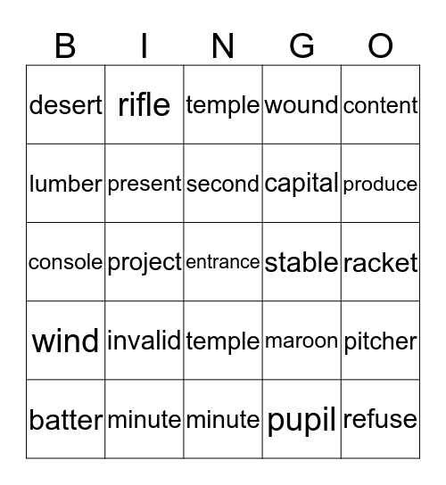 Purple 7 Bingo Card