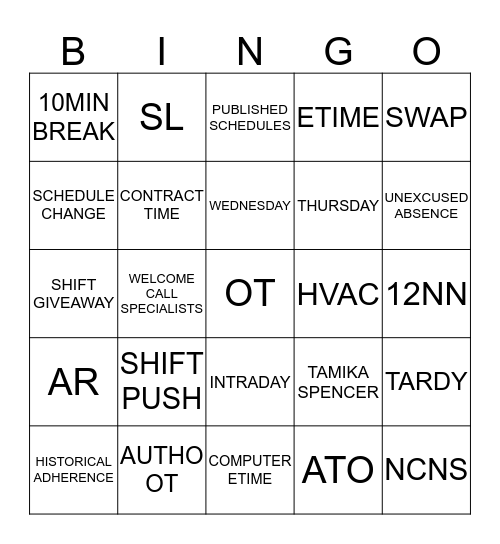 AHS GLOBAL WORKFORCE Bingo Card